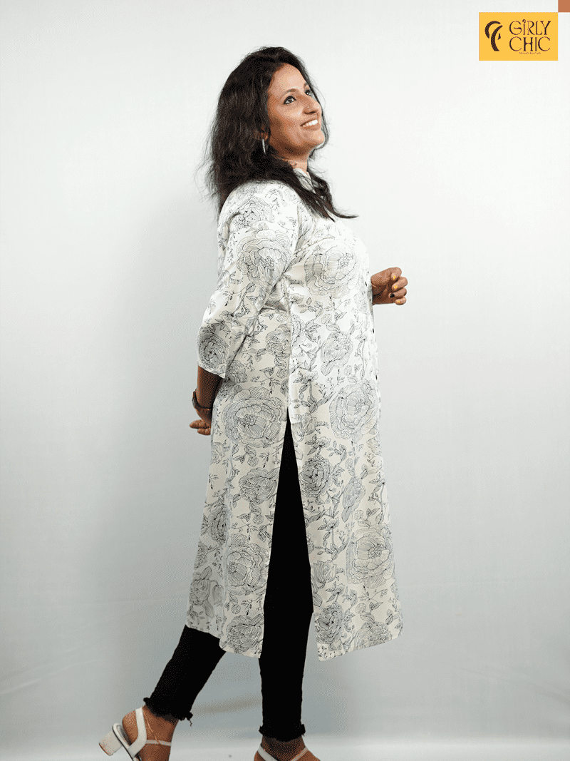 Daily wear floral print kurthi - Image 2