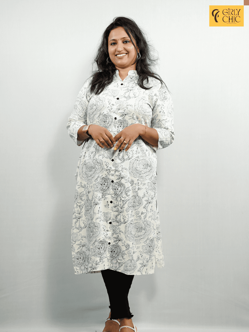 Daily wear floral print kurthi