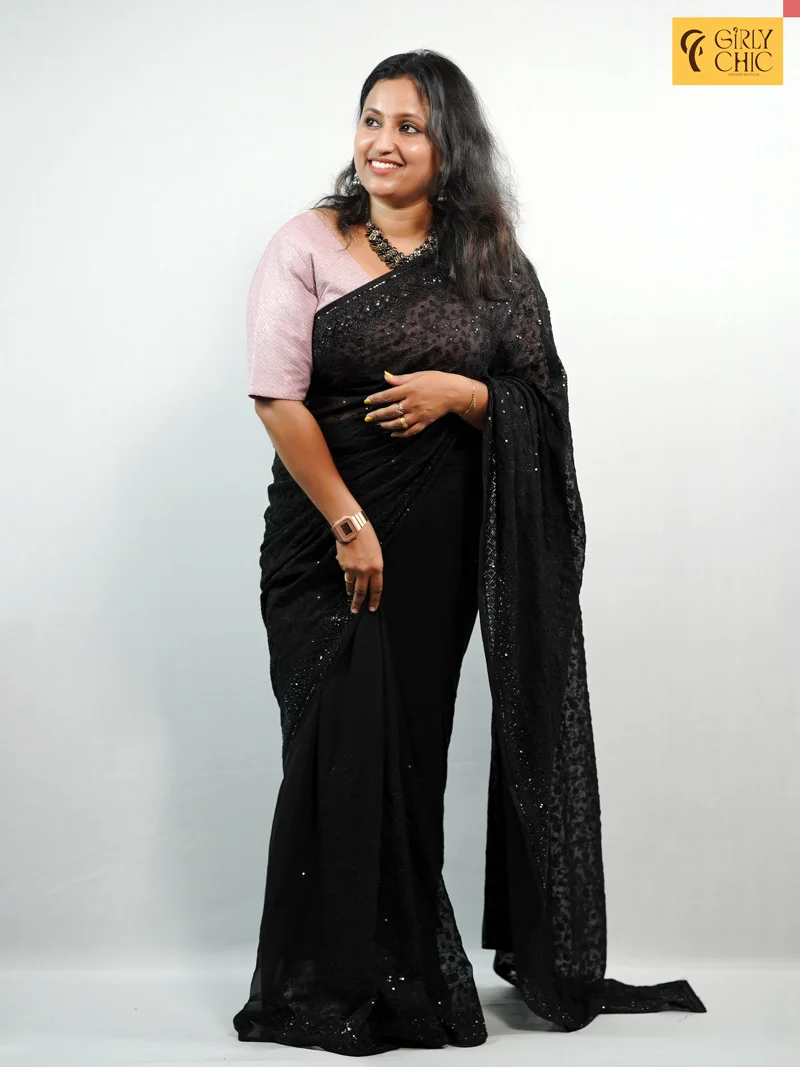 Embroidery Sequence Work Saree
